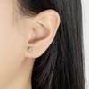 Gold 18K Zircon Screw Earrings - European & American Style Small Bone Studs