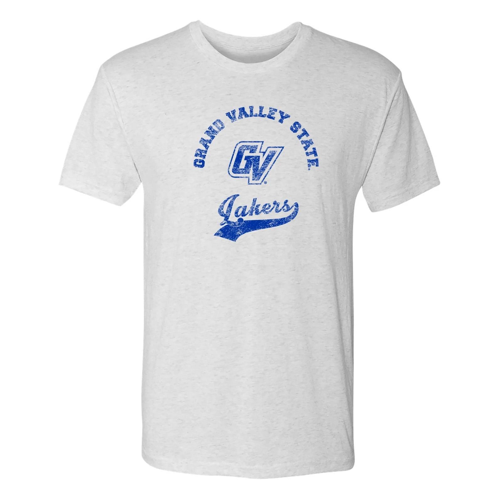 GVSU Retro Script NLA Triblend T-Shirt - Heather White XL