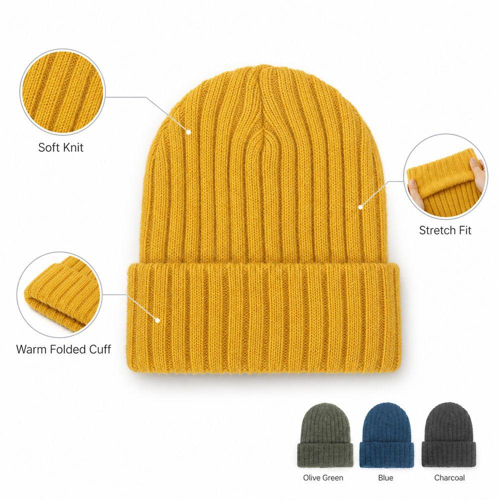 Solid Color Kids Knitted Beanie Hat Cat Ear Embroidered Bonnet Fashion Winter Cap For Children