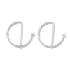 European & American Hollow Circle Bar Earrings – Fashionable, Stylish Studs for Women