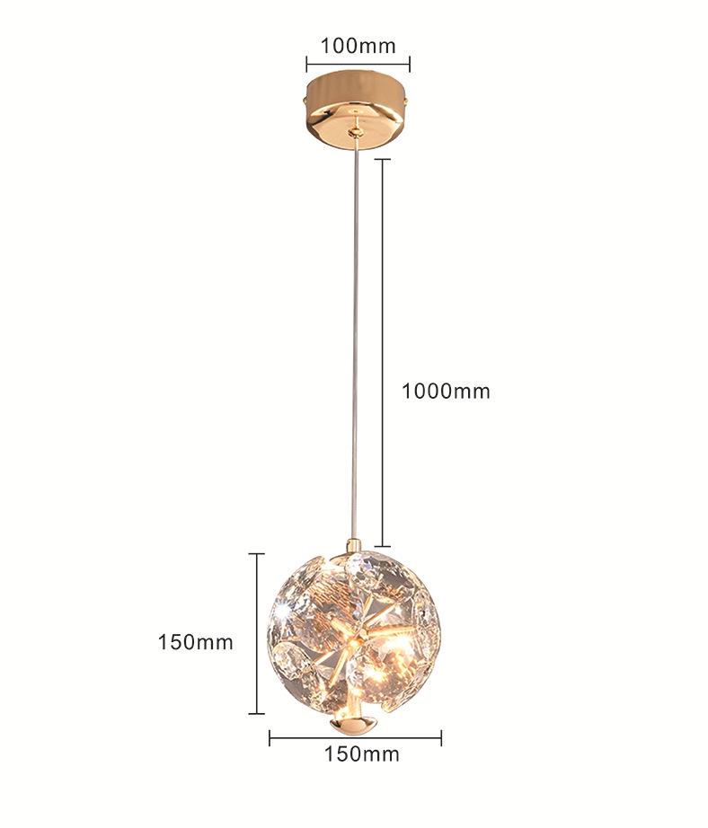 Crystal Dandelion Bedside Pendant Lamp: Postmodern Light for Bedroom and Entrance