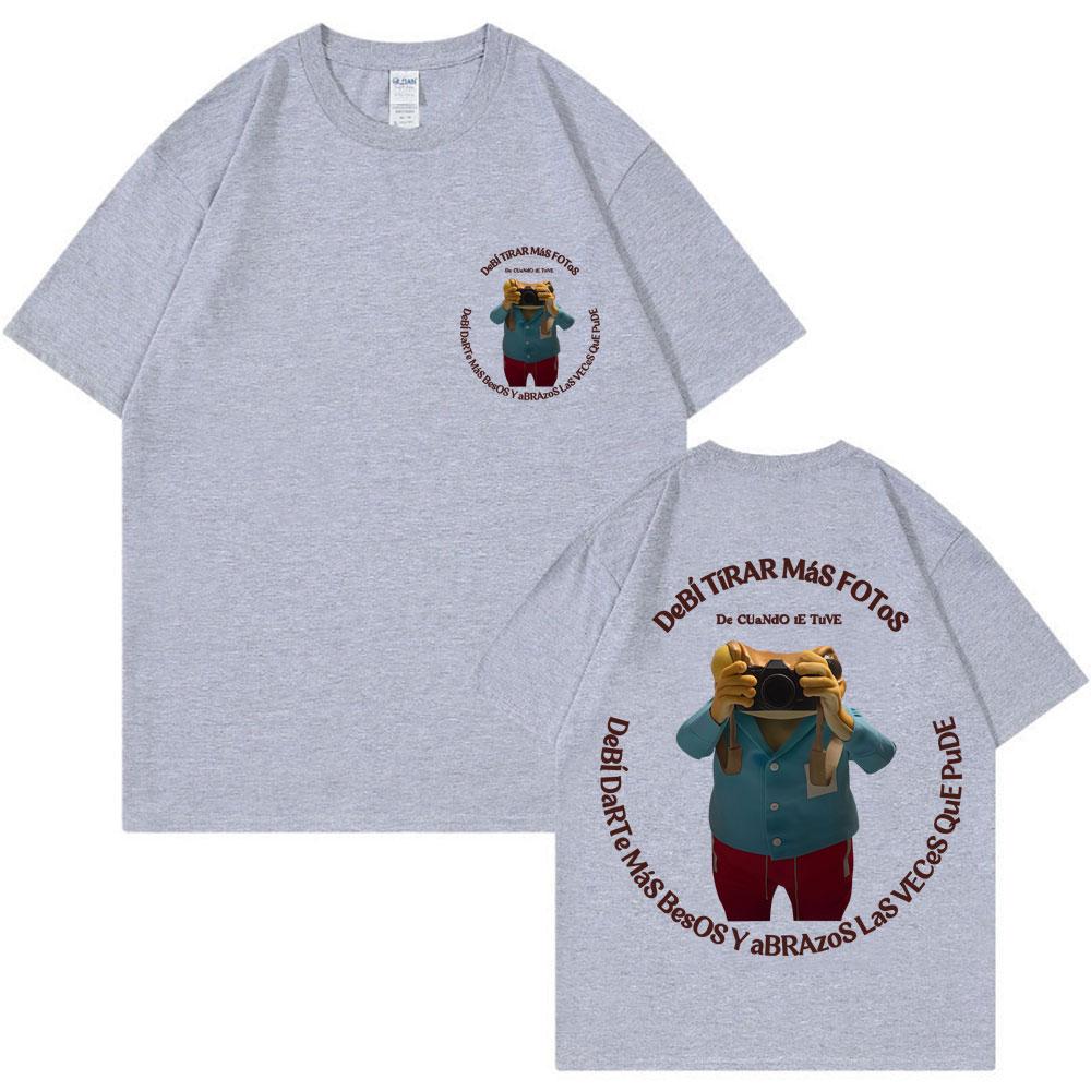 Bad Bunny Debi Tirar Mas Fotos DTMF Impression T-shirt Hommes Femmes Mode Hip Hop T-shirts Populaires Ample Coton Décontracté T-shirt