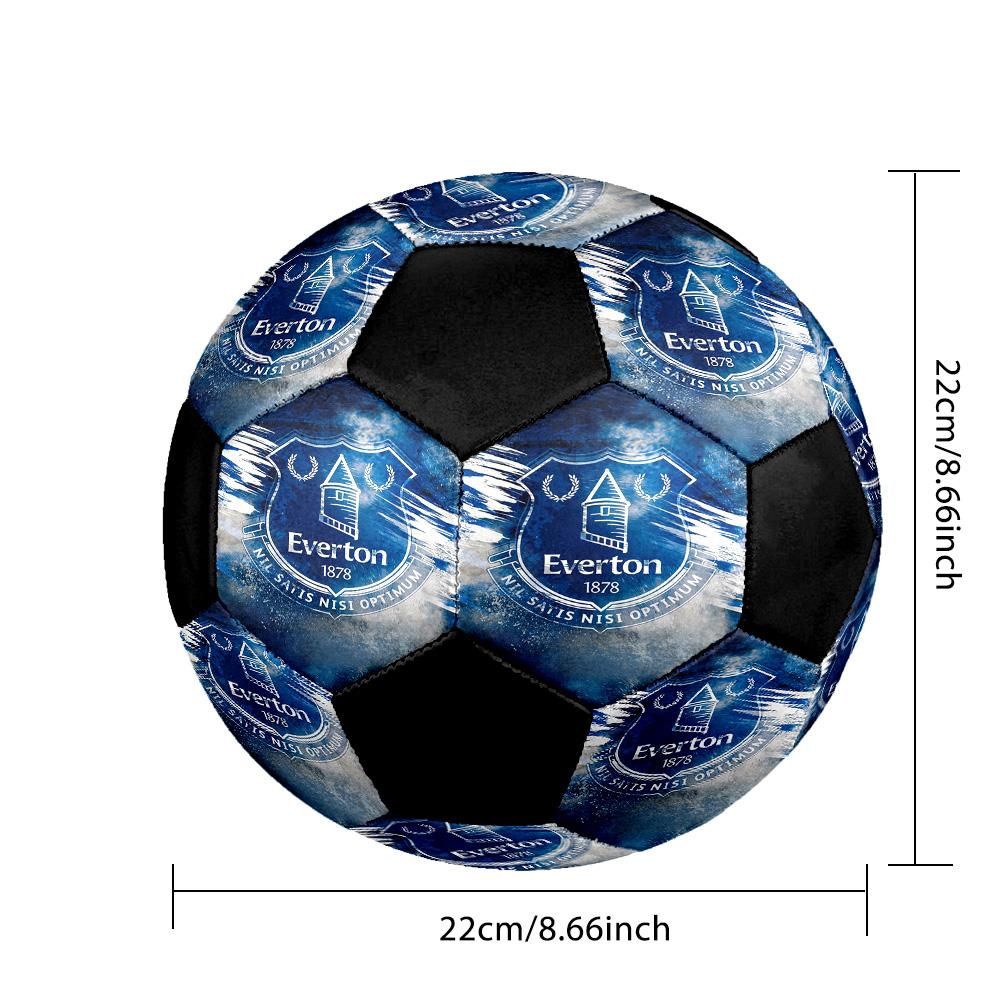 Everton Indoor Soccer Ball Colorful All Ages Size 5 Machine Stitched PVC Competition Ready Durable High-Bounce