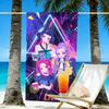 KPop Demon Hunters Print Beach Towel Design, Soft, Lightweight. for Home Bathroom, Spa, Pool, Yoga, Surfing, Camping, Gift for Family, Friend
