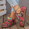 Shoes Female 2025 Lace-up Women's Flats Fashion Printing Hot Sale Plus Size Best Seller Light Outdoor Casual Flat Single Shoes