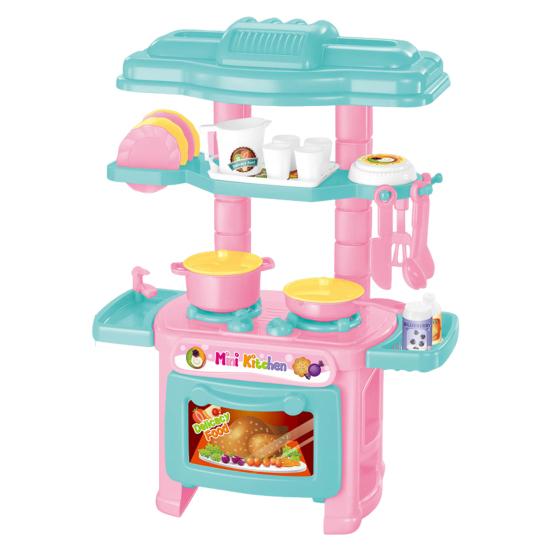 47Pcs Kids Kitchen Playset Pretend Play Cooking Stove Sink Food Accessories Gift for Girls Boys Hands-On Ability Development Multifunctional