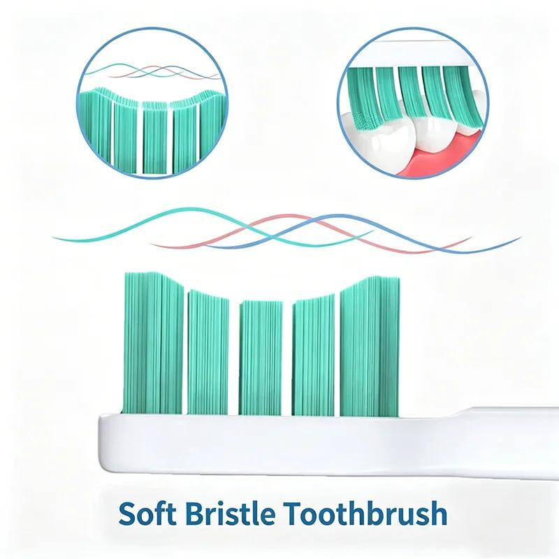 8PCS Sonic Electric Toothbrush Replacement Brush Heads Soft Bristle Compatible with XIAOMI MIJIA T300/500 Vacuum Compatible Nozz