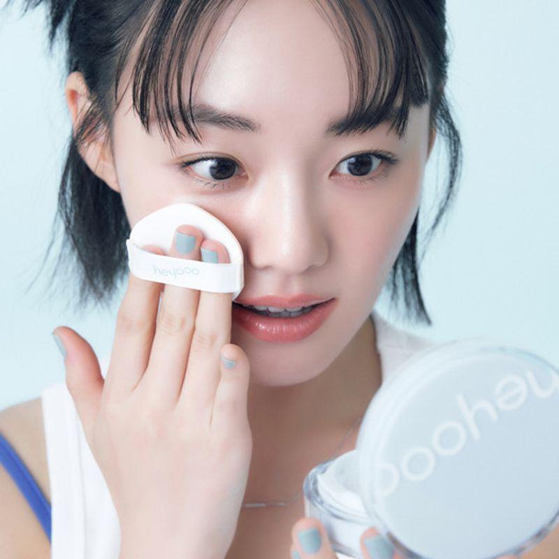 Светящаяся лазерная пуховка (2 шт.) Heywoo Blue + White + Beige