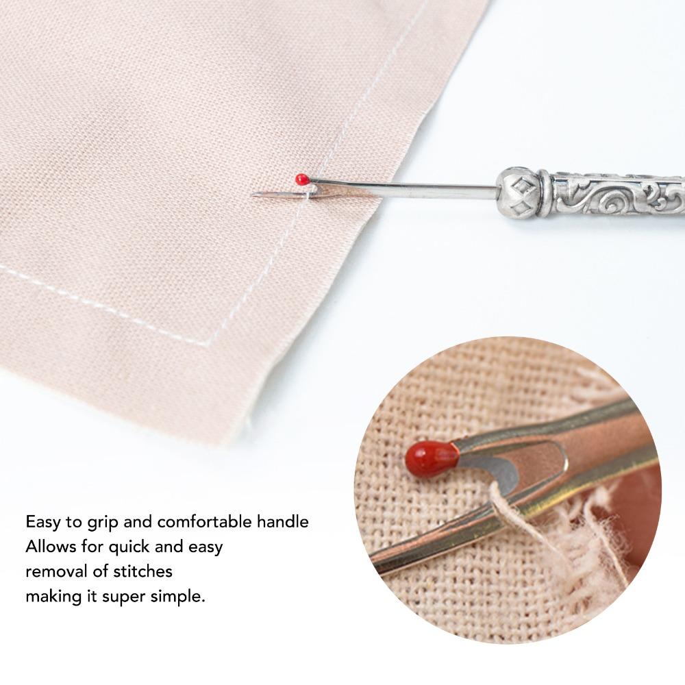 2Pcs Metal Handle Stitch Remover Tool Sharp Blade Tip Thread Cutter Tool For Sewing