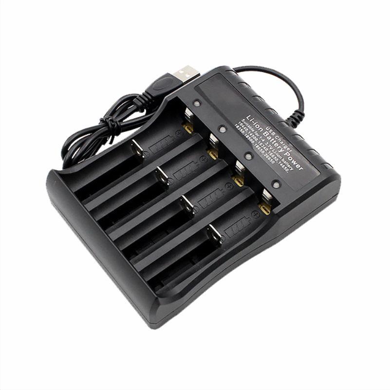 

USB-зарядний пристрій для літієвих акумуляторів 26650, 18650, 21700 - Однослотовий, двослотовий та чотирислотовий (3.7-4.2V)