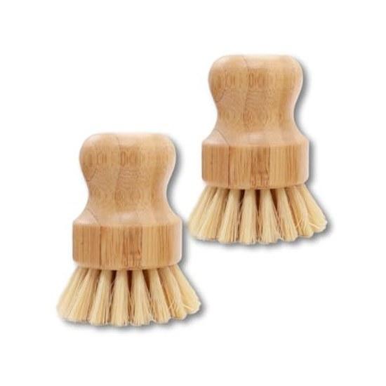 JP Number Kitchen Tawashi Brush Frying Pan Pot Teflon Compatible Natural Material Derived 2-Piece Set