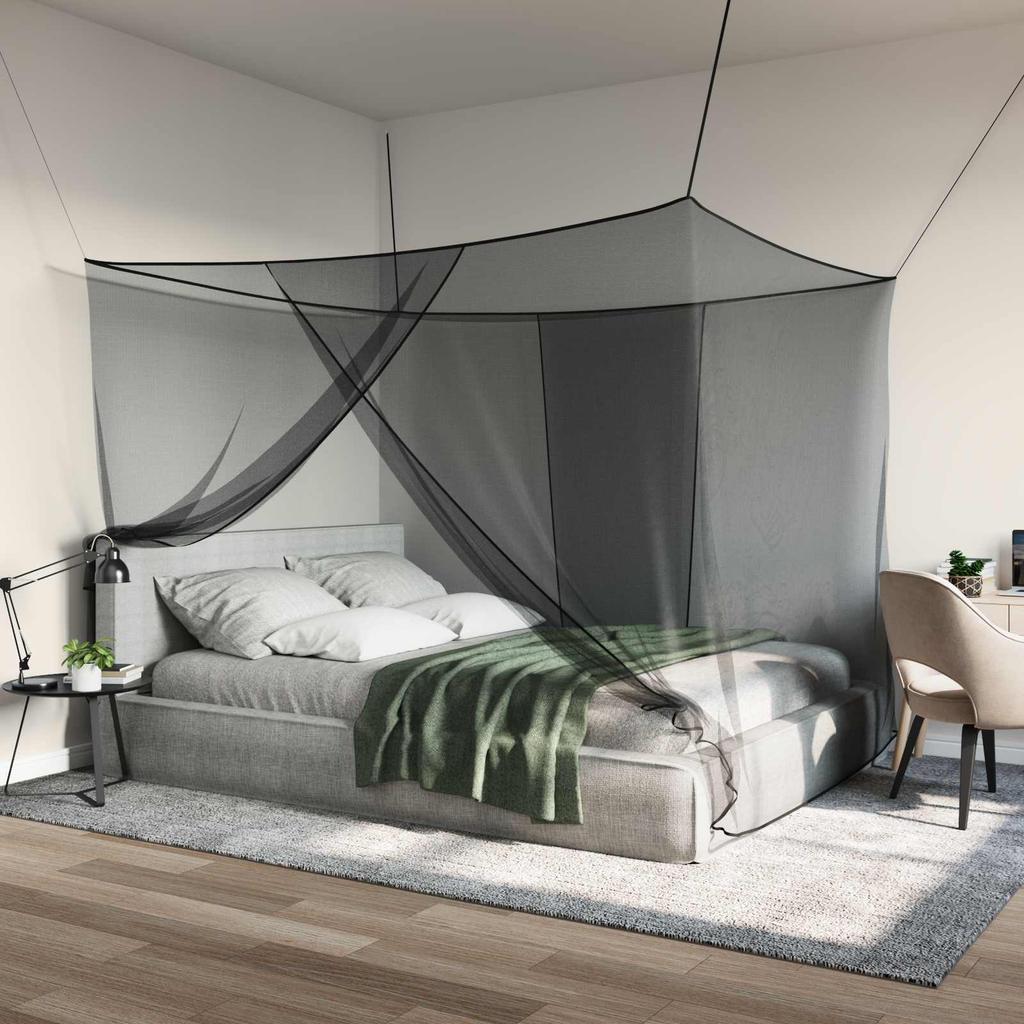 Mosquito Net for Bed 156 Meshes Black 220 x 180 x 180 cm