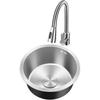304 Stainless Steel Sink Vegetable Washing Basin Under Counter Basin Round Nano Island Counter Bar Small Single Basin Kitchen Sink