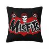 Bat Skull Misfits Skull Mesh Square Pillowcase Cushion Cover Comfort Pillow Case Throw Pillow Cover for Home Bedroom Car