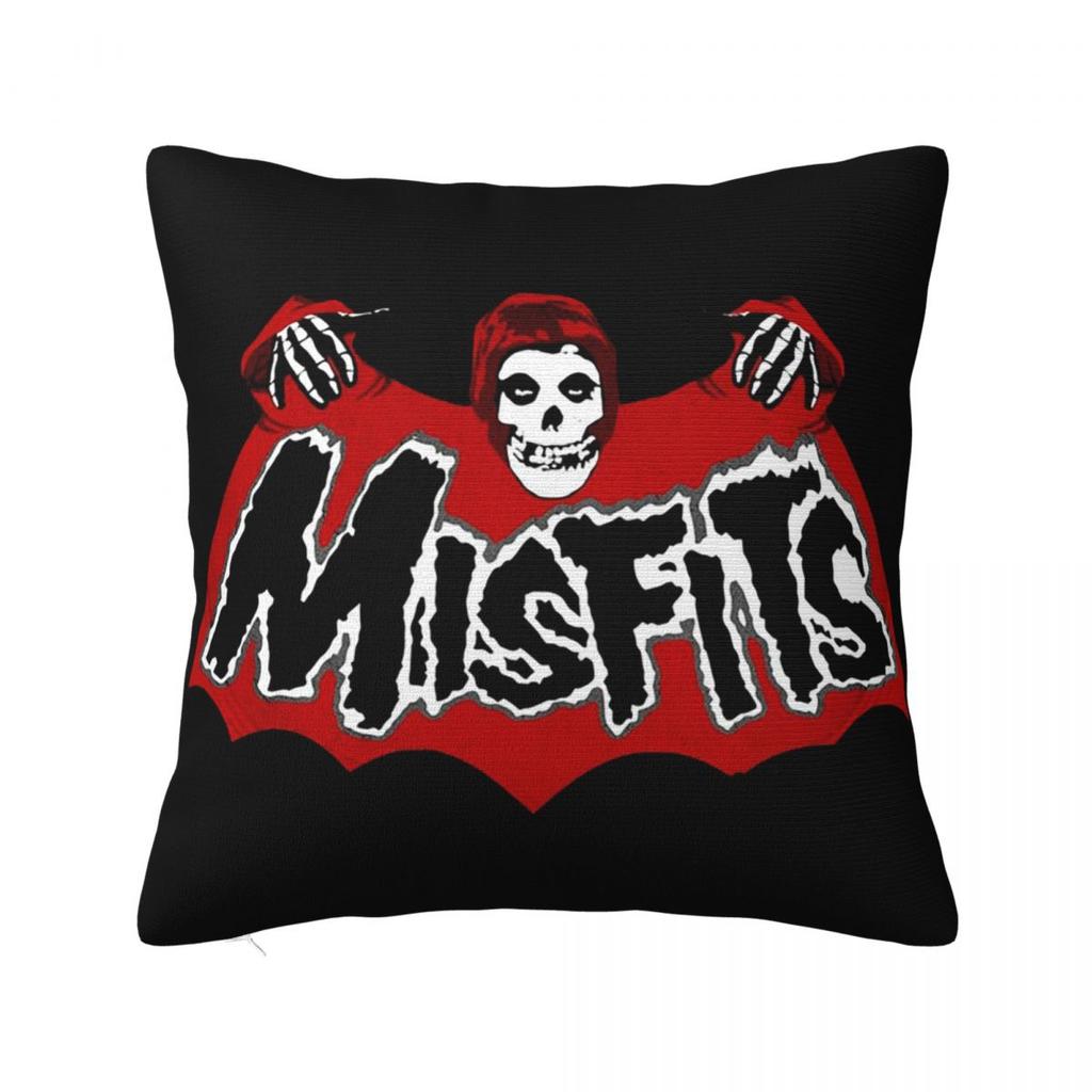 Bat Skull Misfits Skull Mesh Square Pillowcase Cushion Cover Comfort Pillow Case Throw Pillow Cover for Home Bedroom Car