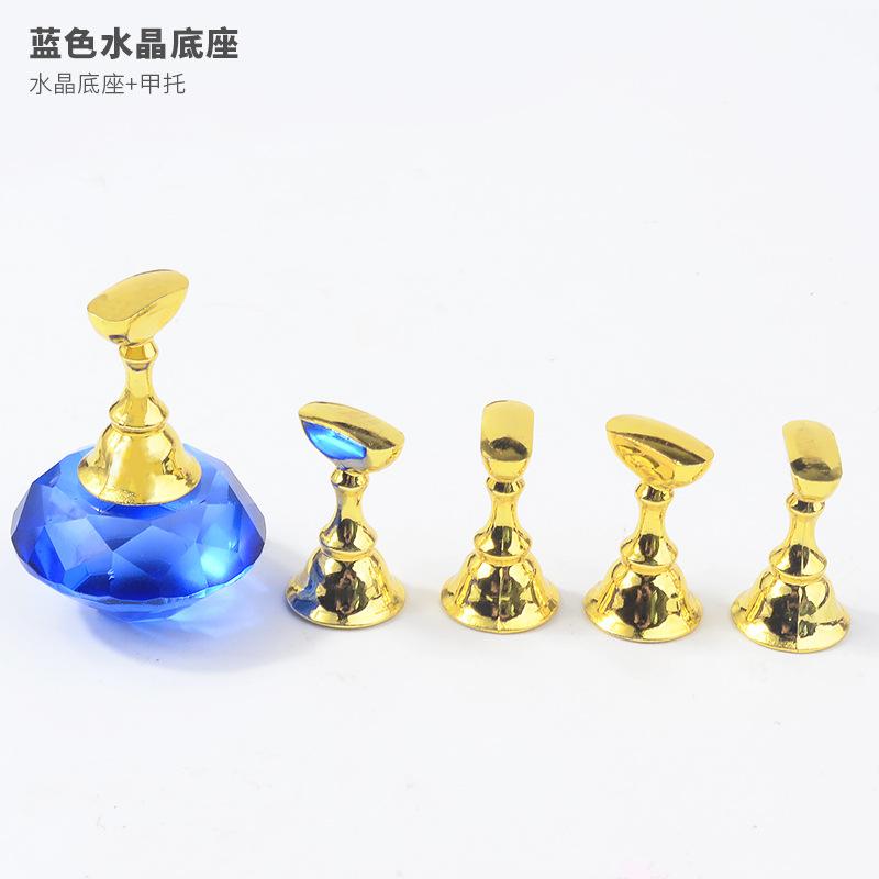 Uchwyt na paznokcie do ćwiczeń zdobienia paznokci, japoński uchwyt na paznokcie z kryształu szlachetnego symfonii, uchwyt na paznokcie, podstawa lotosu, podstawa z magnetyzmem