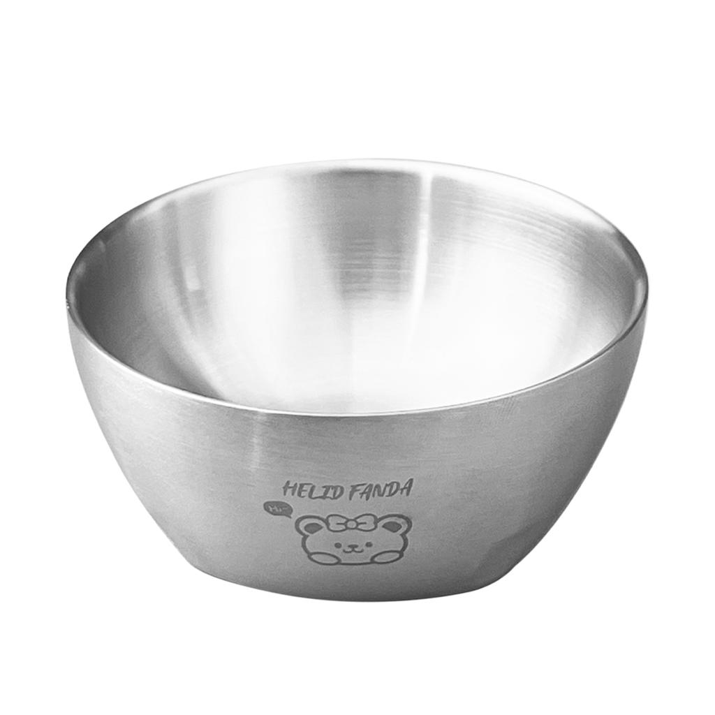 304 Stainless Steel Rice Bowl Anti scalding Kid Bowl Double Layer Soup Bowl Thickened Food Container Kitchen Tableware