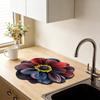 Abtropfmatte Realistische Blumendesigns Kieselgur Schnelltrocknende Matte Saugfähig Wärmeisolierende Matte für Küchentheke Esstisch