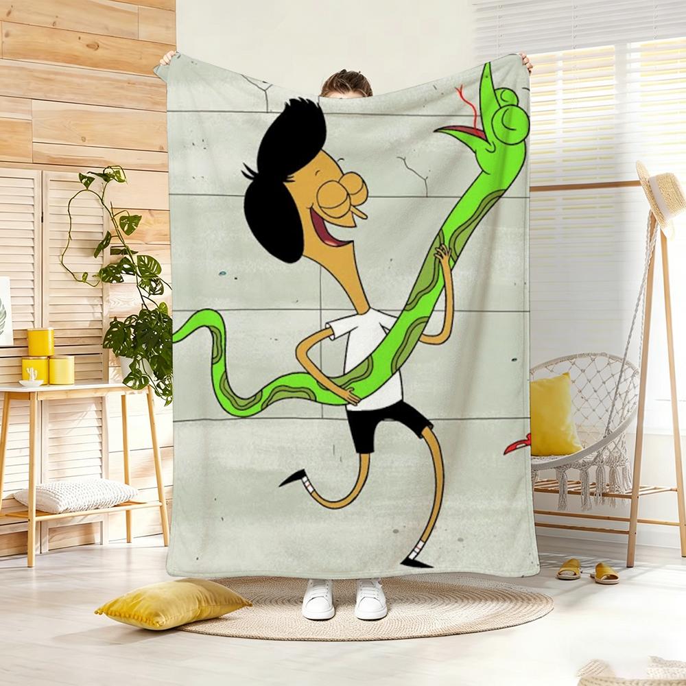 2Dhand Drawn Cartoon S-Sanjay And Craig Throw Lightweight 240G Flannel Blanket Soft Skin-Friendly For Summer Cooling