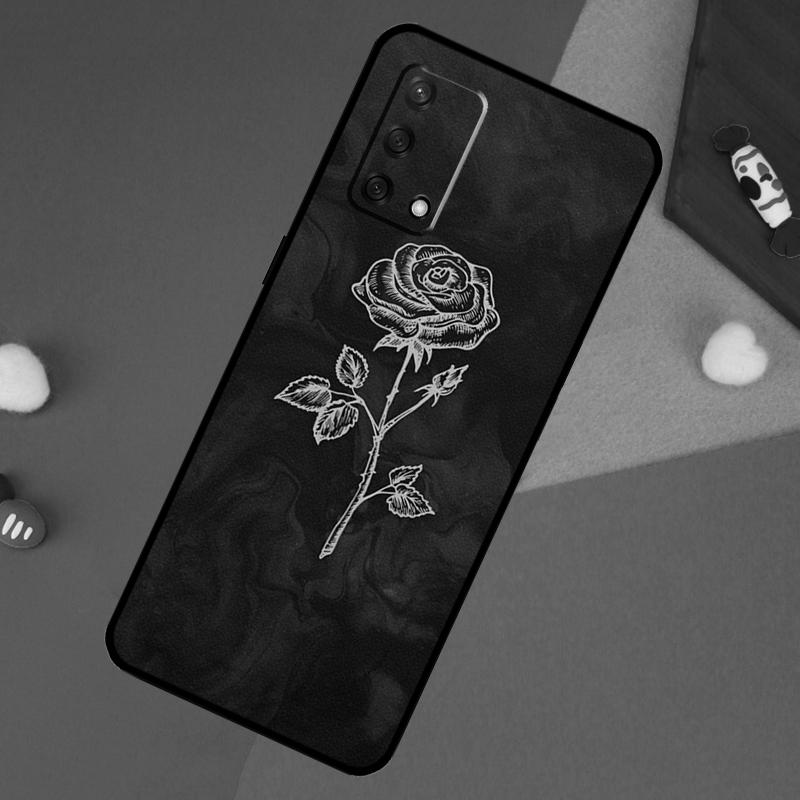 Rose Flower Floral Case For Oppo A17 A60 A40 A80 A16 A76 A96 A98 A58 A78 A18 A38 A57 A74 A54 A94 A15 A5 A6 Pro