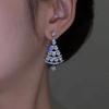 Trendy Shiny Full Rhinestone Christmas Tree Stud Earrings For Women Luxury Wedding Jewelry Girl Tassel Earring Jewerly