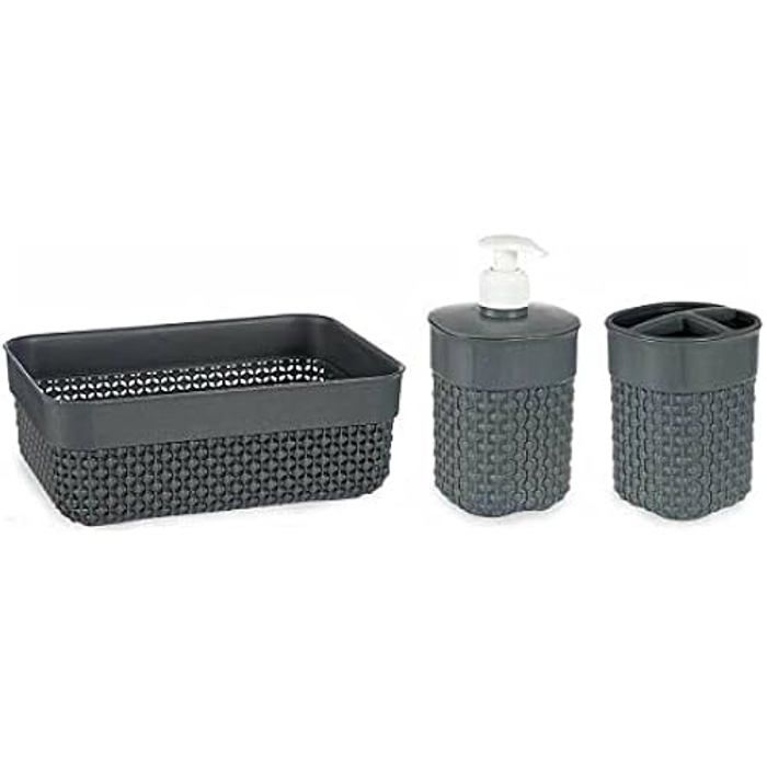 Ensemble de Salle de Bain - Berilo - Standard - Multicolore - 23,5 x 16,5 x 9 cm - Accessoires pratiques