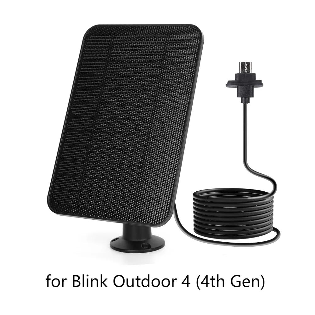 

Солнечная панель 4 Вт 5 В с перезаряжаемой батареей 2000 мАч, комплект солнечной панели с кабелем для зарядки 4 м и резиновой заглушкой для Blink Outdoor 3/4 XT/XT2