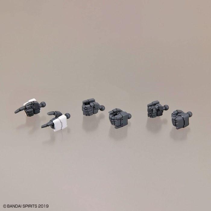 BANDAI SPIRITS 30MM Option Parts Set 12 (Hand Parts/Multi-Joint) 1/144 Scale Pre-Colored Plastic Model - Gray, White.