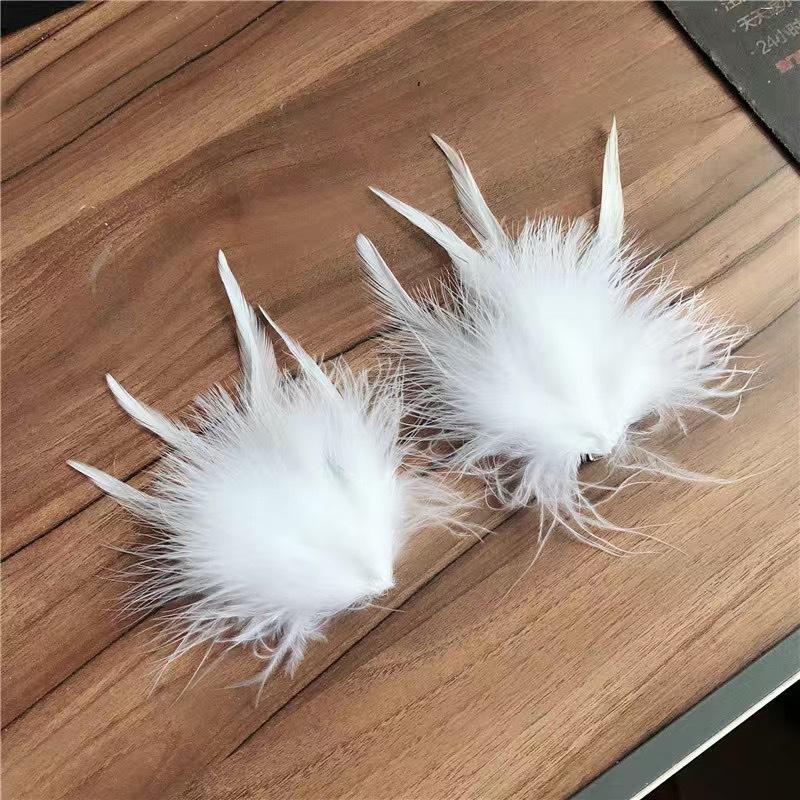 1/2 Pcs Fairy White Feather Hair Clip Headdress Wedding For Women Girls Daily Personality Sweet Feather Barrettes Hair Acce