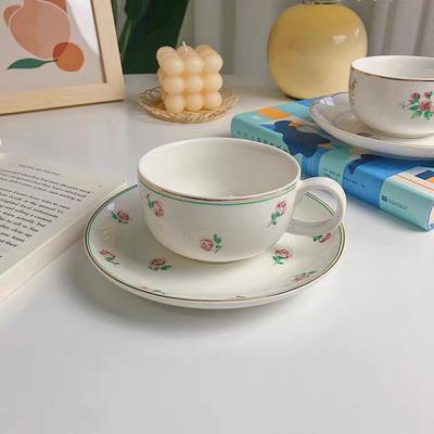 Ins Blumenbecher Kaffeetasse Teller-Set Zweiteiliges Set Kaffeetasse Keramik Wassertasse Becher Milchtasse Nachmittagstee