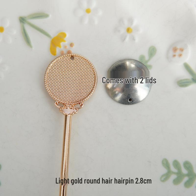 Handwoven Song Brocade Blue-Dyed Fabric Embroidery Cloth with Medium Hairpins - New Chinese Design, DIY Accessories, Double Lid