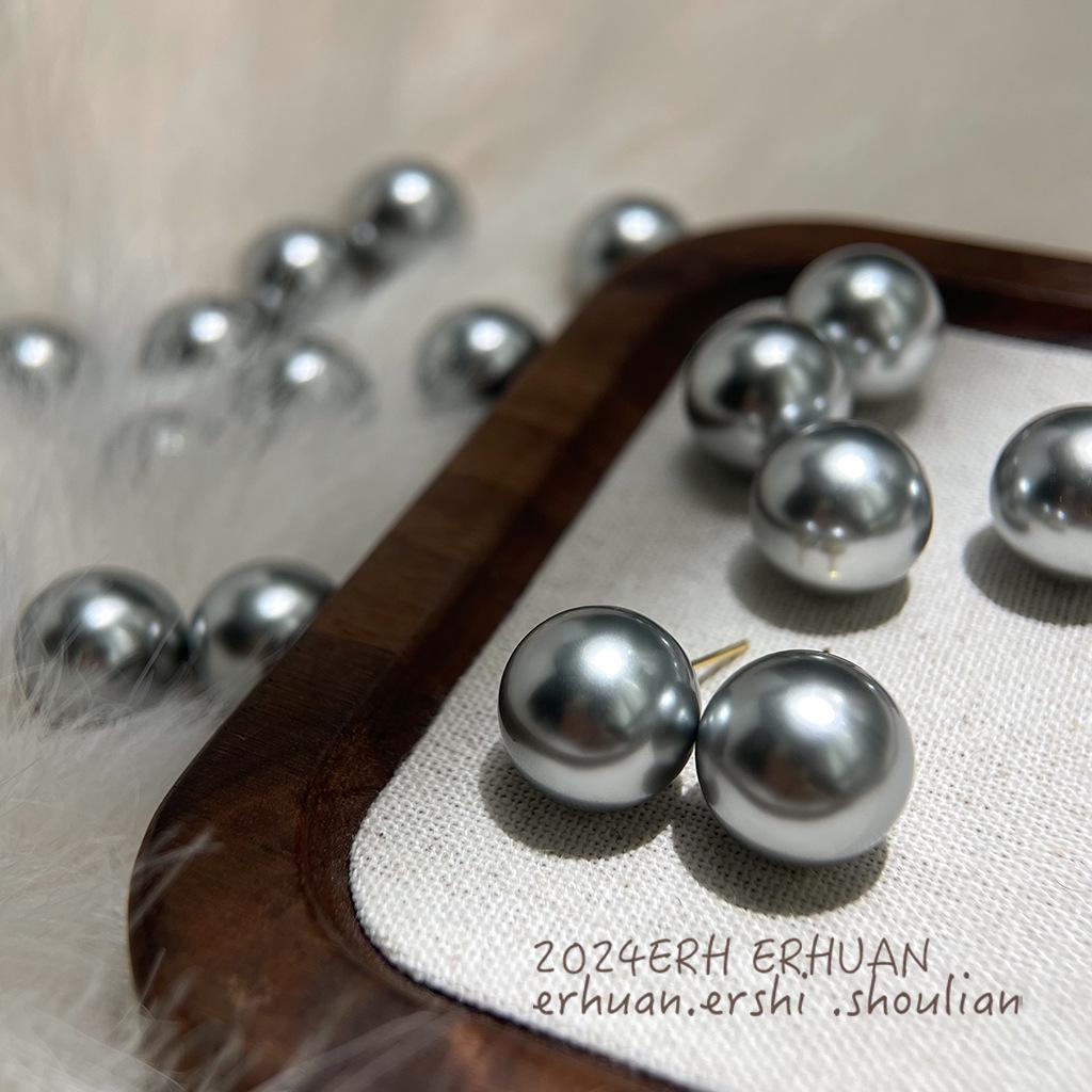 Tahiti Black Pearl Fashion Commuter Autumn and Winter Versatile Earrings New Earrings Accessories Wholesale