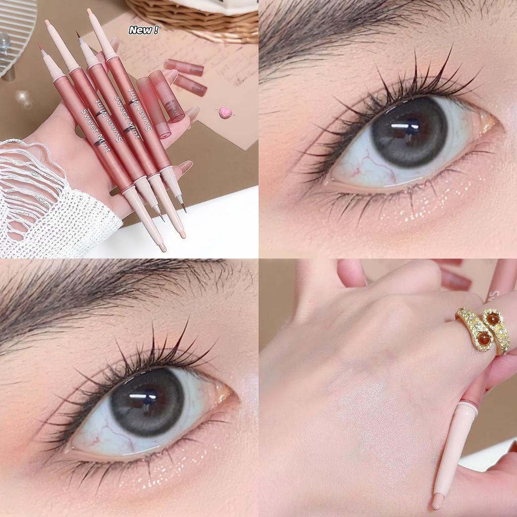 2 In 1 Lying Silkworms Eyeliner Pencil Nude Pink Under-Eye Matte Highlighting Shadow Pencil Eyeshadow Brightening Makeup Pencils