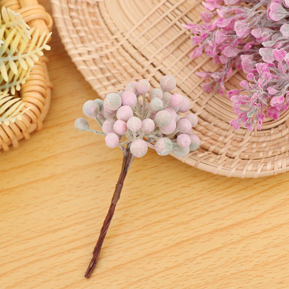 6PCS/Bundle DIY Xmas Ornament Home Decor Pine Artificial Flowers Simulation Plants Faux Grass