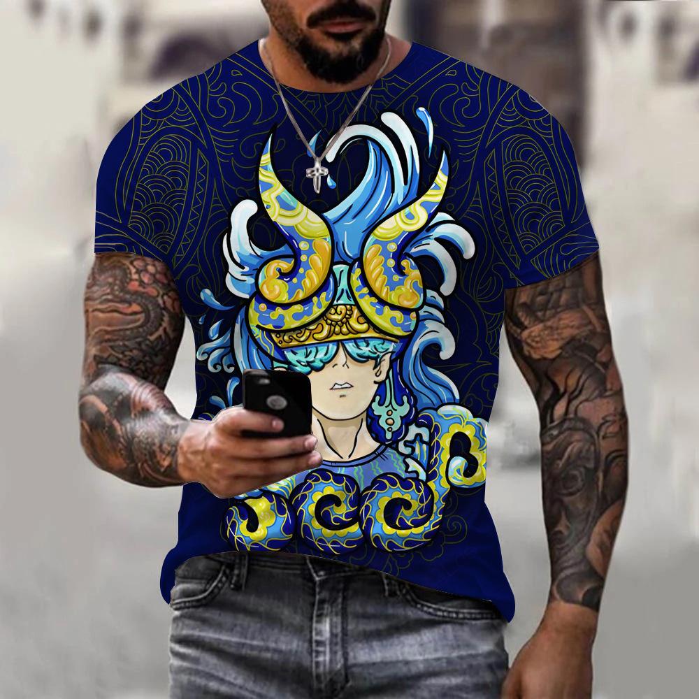 T-shirt Stampa Digitale 3D Top Manica Corta da Ragazzo e Uomo Versatile Traspirante