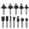 12-Piece Set Of 8-Handle Black Woodworking Milling Cutters, Woodworking Engraving Machine/Bakelite Milling/Trimming Machine, Cutter Head Set Of Knives