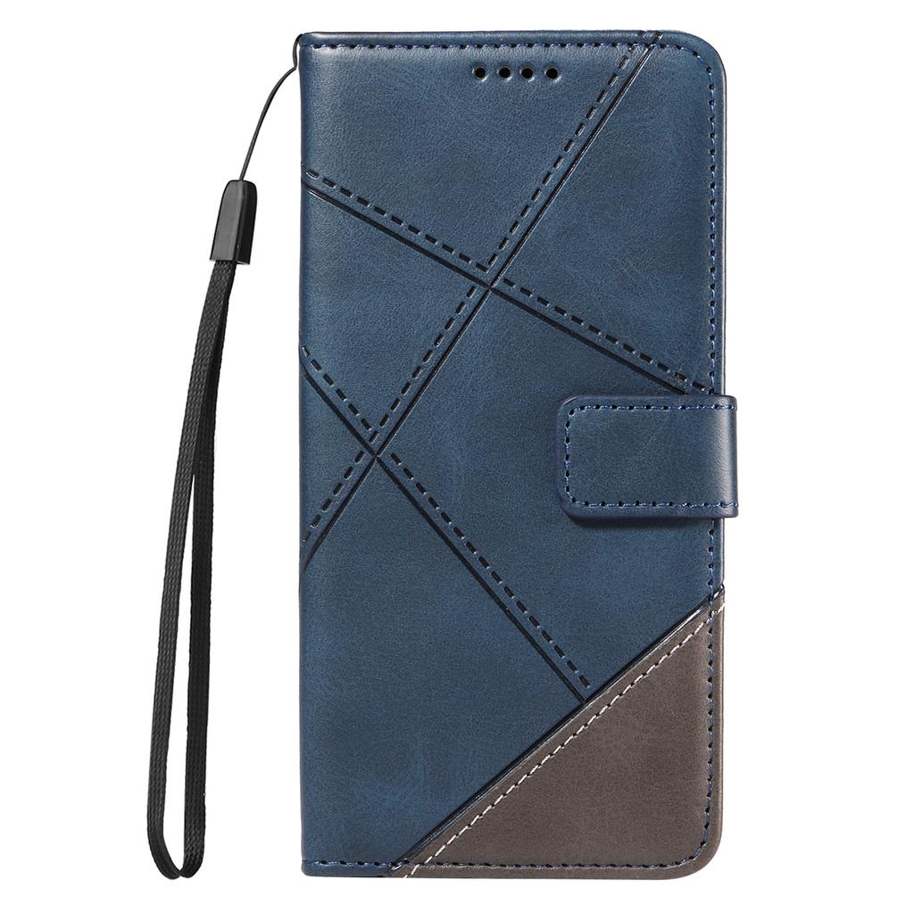 For Realme GT 6 5G Case Leather Geometric Line Phone Cover Card Holder Magnetic Clasp