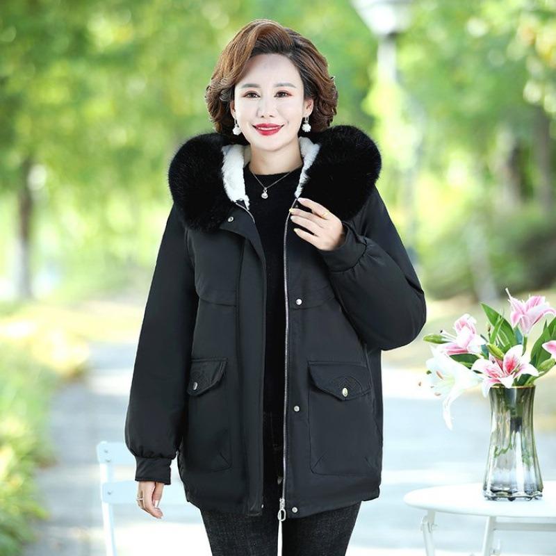 

Women s new pie overcomes windproof waist warmth casual women s top medium and long cotton-padded coat solid color thickened 1XL [recommended 80-50kg]