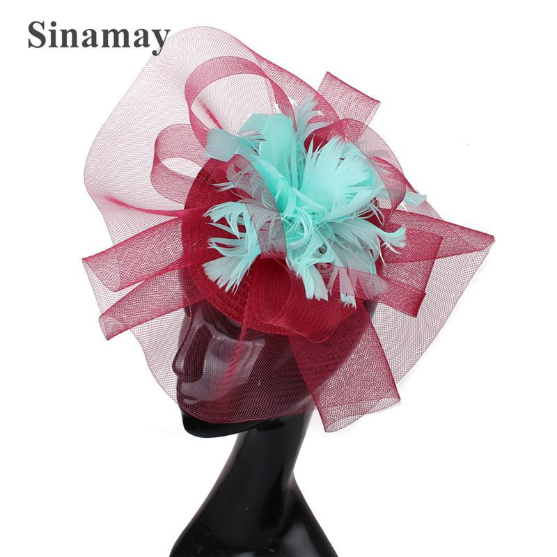 European And American Bride Hair Accessories Feather Headgear Popular Banquet Photo Top Hat Pp Imitation Hemp Headgear