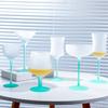Gradient Candy Color Vintage Glasses French Retro Wine Goblet Ice Cream Cup Dessert Cocktail Martini Glass Drinkware Barware