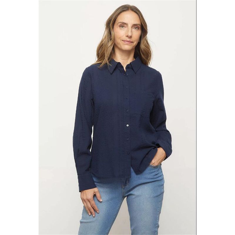 

Ozhouzhan Original Single Tail Goods Spring and Autumn Official Website New Cotton Thin Loose Solid Simple Women s Long Sleeve POLO Shirt Navy blue S