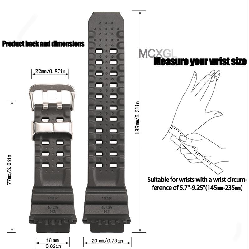 Für Casio 10455201 Ersatz-Harzarmband Passend für GW-9400-1 Uhrenarmband Rangeman GW-9400 Herrenarmband Sportuhr Zubehör