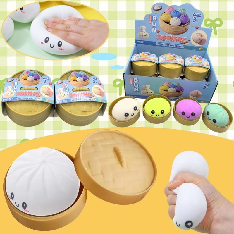 Buns Macios Brinquedo Fidget Anti-Estresse Lazer Crescimento Lento Fruta Apertar Espremer Aliviador de Estresse Prop Redutor de Pressão Engraçado