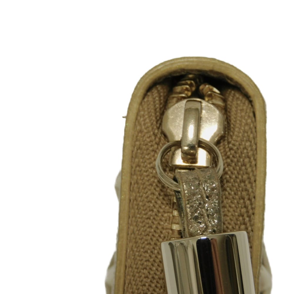 Used 10066 Nelly Coin Purse 7943 Card Case Compartment Zip Around Star Studs Gold Unisex from Japan AUTHENTIC