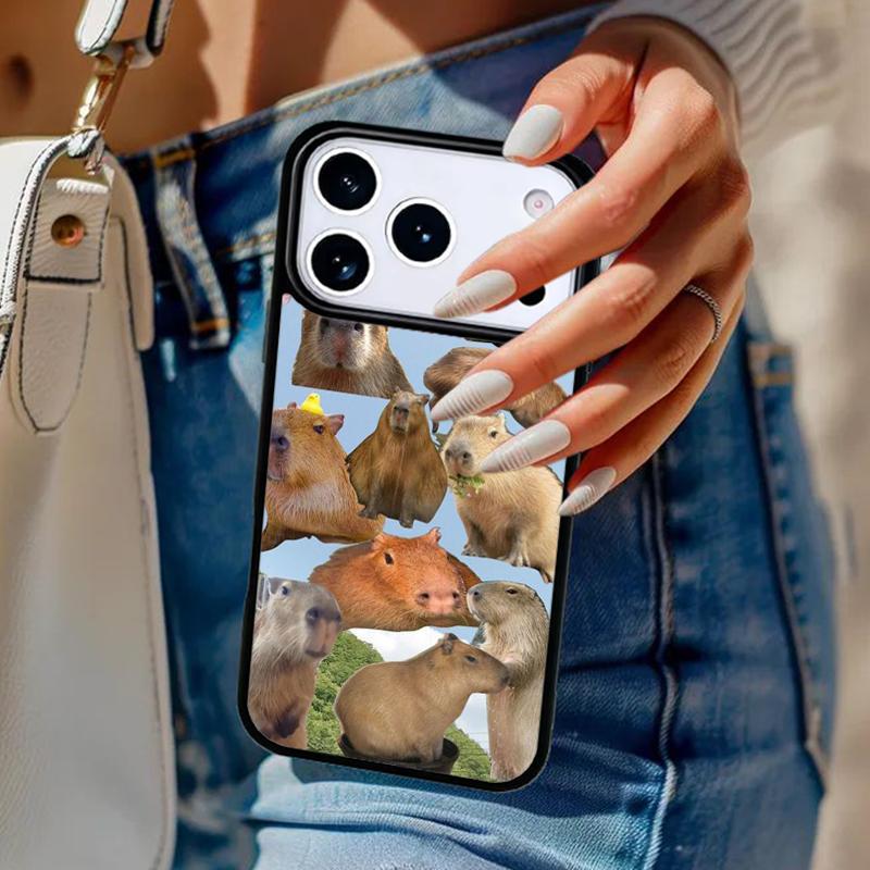 

Funny Capybara Phone Case For iPhone 17 Air 14 15 13 12 Max Cover For Apple 14 15 16 16e 11 Pro Max Plus Coque iPhone 11pro