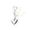 NICK&NICOLE HEART SIGNATURE BUTTERFLY PEARL RIBBON keyring_silver