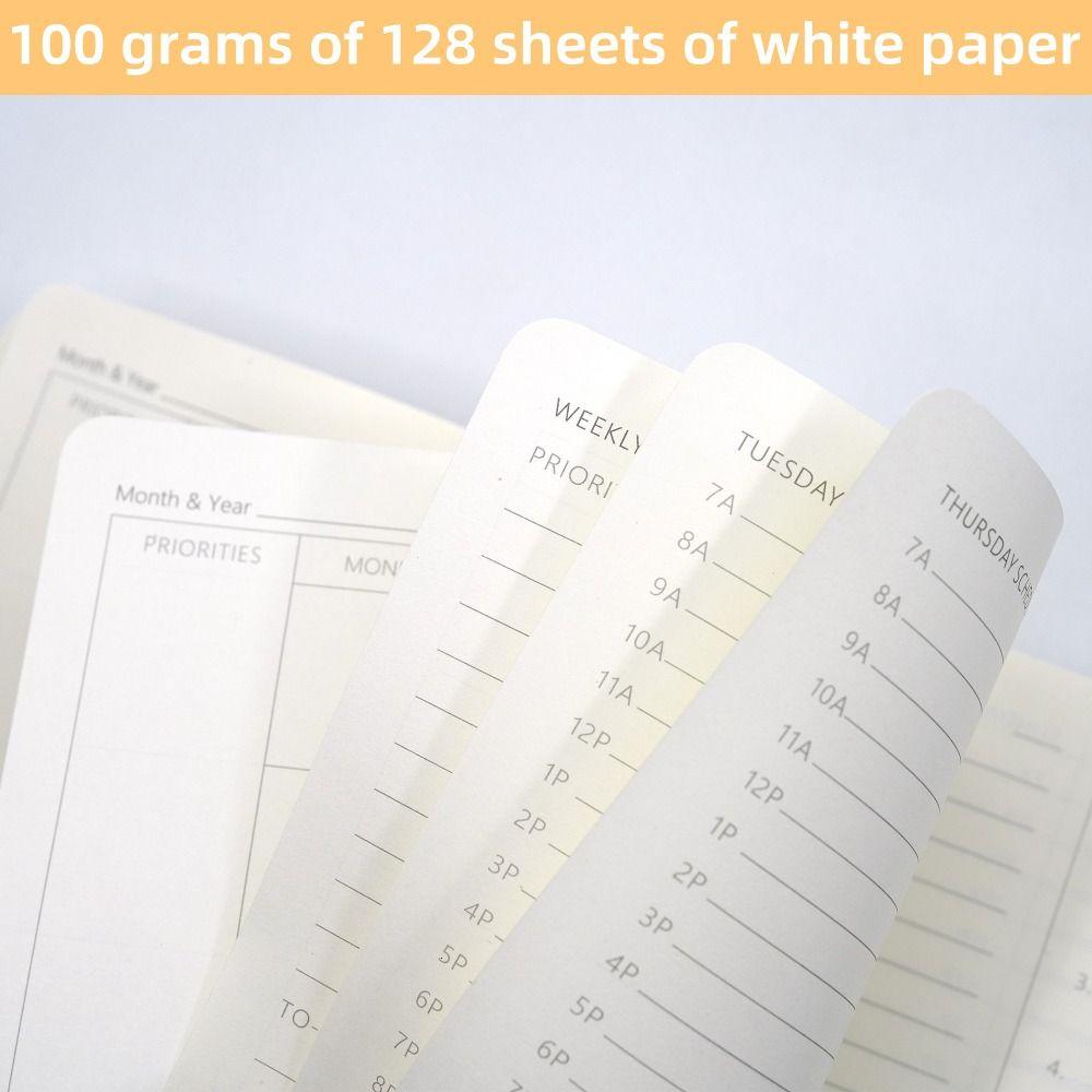 A5 Size Undated Academic Agenda High-Quality Paper Customizable Notebook  Personal Planning