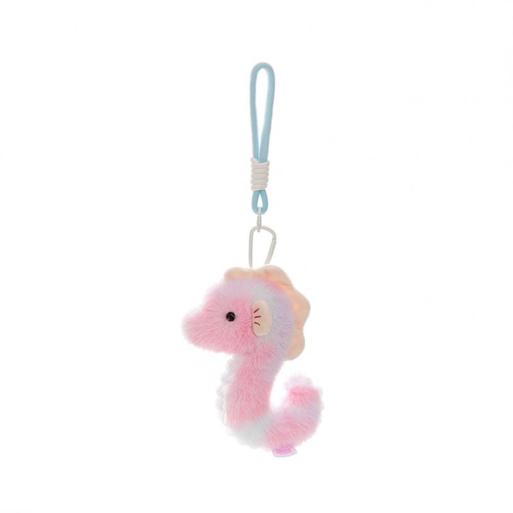 Starfish Ocean Animal Plush Keychain Soft Fluffy Whale Keyring Cute Seahorse Pendant  Birthday Gift