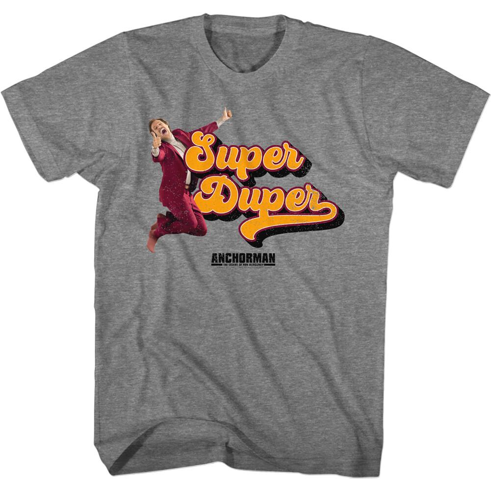 Anchorman Ron Burgundy Thumbs Up Super Duper Men T Shirt Movie Merch L