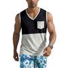 Men’s Sleeveless V-Neck Casual Tank Top with Chest Pocket Relaxed Fit Lightweight Summer Shirt